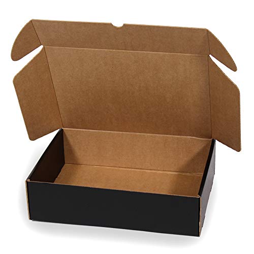 Kartox | Scatola di cartone nera per spedizione postale | Scatola autoassemblante ideale per regali | Scatola di cartone resistente | Taglia L | 30x22x8 | 20 unità