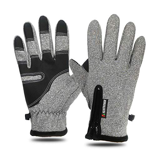 Mroobest Guanti Invernali, Guanti Moto Invernali, Guanti Antivento, Guanti Touchscreen, Adatto a Ciclismo Alpinismo Outdoor Primavera Autunno Inizio Inverno - Nero - Unisex -L