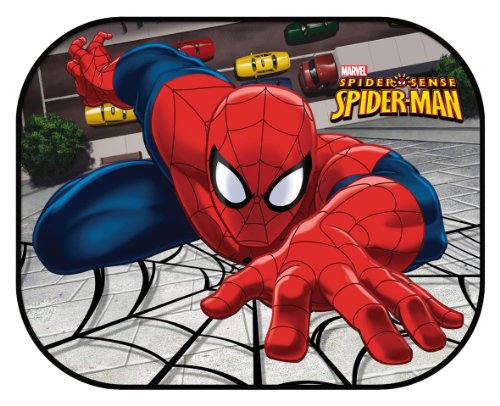 Marvel 1524244 Tendina Laterale con Ventosa Spiderman, 65cm x 38cm, Confezioni da 2