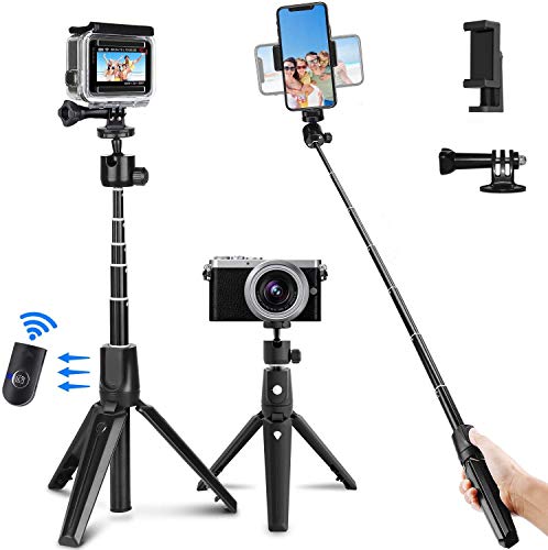 PEYOU Bastone Selfie Bluetooth, Estensibile Selfie Stick Monopiede da 104 cm con Telecomando Bluetooth, Supporto Mobile, Compatibile per iPhone/Samsung Galaxy/Huawei ecc.