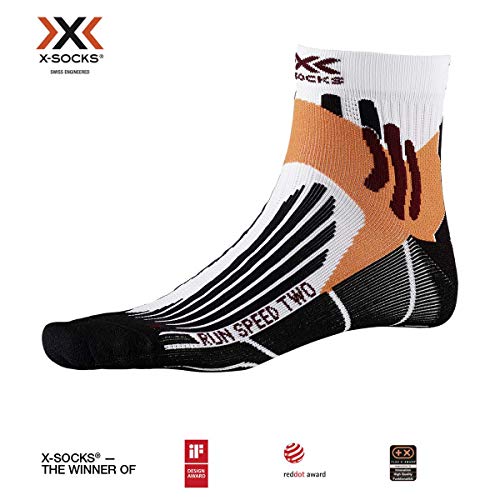 X-Socks Run Speed Two Socks, Unisex – Adulto, Arctic White/Opal Black, 42-44