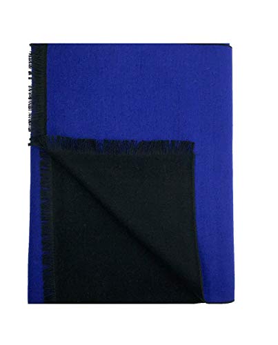 PB Pietro Baldini Elegante sciarpa invernale in seta di ottima qualità, colore blu grigio