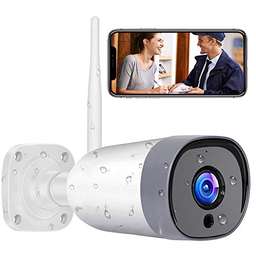 Mibao Visione Notturna super telecamera wifi esterno, Telecamera di Sicurezza con Rilevazione Movimento Telecamera WiFi con IP66 Impermeabile, audio a due vie, Compatibile con IOS/Android/PC