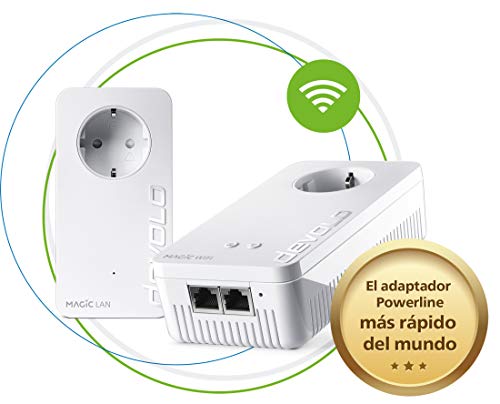 Devolo Magic 2 WiFi Next – Starter kit per la rete Wi-Fi (2400 Mbps, 3 connessioni LAN Gigabit, AC Wi-Fi, G.hn)