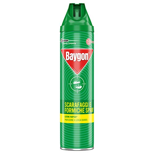 Baygon Scarafaggi Formiche Plus Spray, 1 Confezione da 400 ml per una Protezione di Lunga Durata