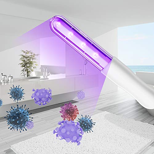 Lampada germicida UV portatile, lampada disinfettante ultravioletta efficiente Sterilizzazione Tasso Antibatterico 99.9% per casa, hotel, toilette, seggiolino auto (Nero)