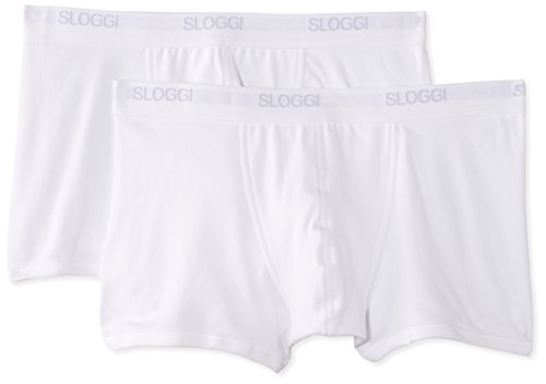 Sloggi Men Basic Short Shorts, Bianco(Weiß-Weiß), XS Uomo