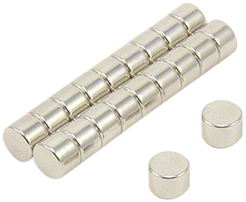 first5magnets F075-N35-20 - Magnete al neodimio N35, diametro 7 mm x spessore 5 mm, forza magnetica 1,4 Kg (20 pezzi)