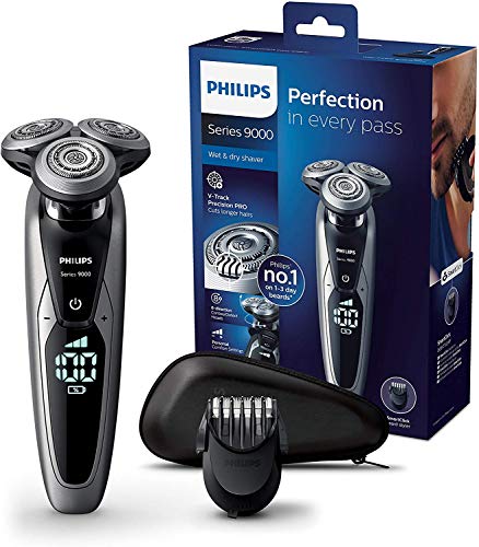Philips S9711/41 Series 9000 Rasoio Elettrico Wet & Dry con Lame di Precisione, Regolabarba di Precisione SmartClick