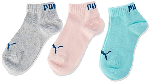 PUMA Kids' Quarter Socks (3 Pack) Calze, Verde Acqua, 27/30 Unisex-Bambini