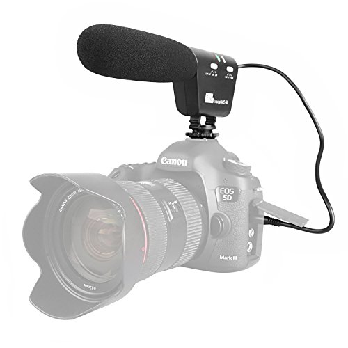 Sutefoto Interview Microphone Camera Microphone Shotgun Video Mic con Shock-Mount per Canon Nikon DSLR Camera DV Camcorder (Need 3.5mm Interface)