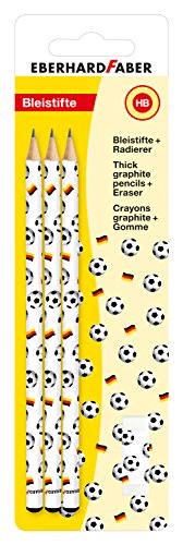 Eberhard Faber 511893 - Set da Scrittura: Calcio con 3 matite e Gomma