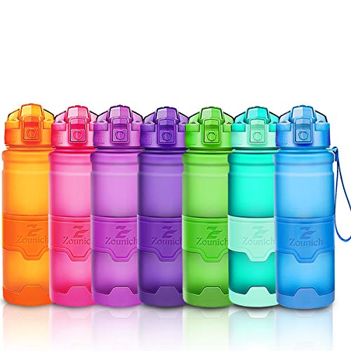Bottiglia d'acqua sportiva palestra borraccia senza BPA in plastica tritan 1l/700ml/500ml/400ml,bottiglie bambini, sport,scuola,bici,Viaggio, trekking, a prova di perdite borracce, un clic aperto