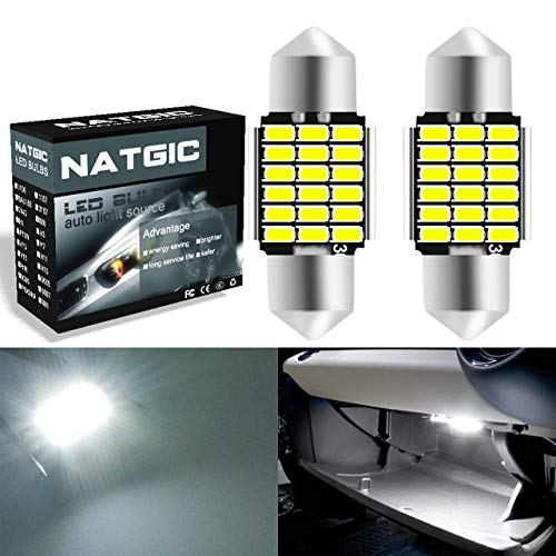 NATGIC 31mm DE3175 DE3021 DE3022 6428 7065 LED festone super luminoso 5630 chipset CanBus senza errori per interni auto portiera luci Xenon bianco 12 V (confezione da 2)