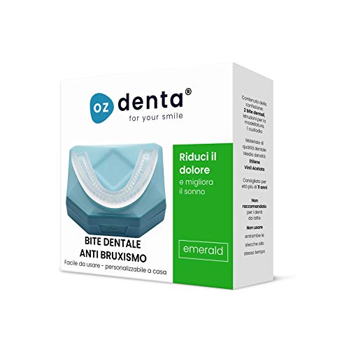 2x OzDenta Bite Dentale Notturno Automodellante. Apparecchio anti Bruxismo - anti Digrignamento dei denti e disturbi dell' ATM