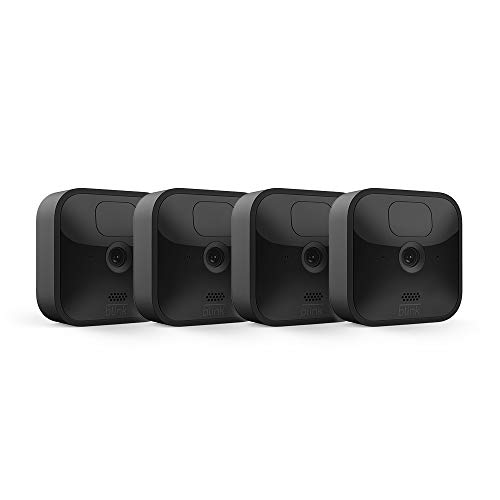 Nuova Blink Outdoor - Videocamera di sicurezza in HD, senza fili, resistente alle intemperie, batteria con 2 anni di autonomia e rilevazione di movimento | Sistema a 4 videocamere