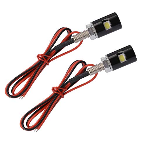 Electrely Luci targa veicolo set di 2, Luce targa veicolo, Lampadina luci LED moto Kit Vite bullone luce per auto, moto, camion e SUV, luce bianca