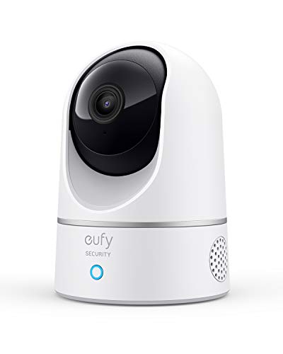 Telecamera wi-fi interno smart eufy Security 2K panoramica, videosorveglianza con AI per riconoscimento persone/animali, assistenza vocale, visione notturna, non richiede HomeBase, microSD non inclusa