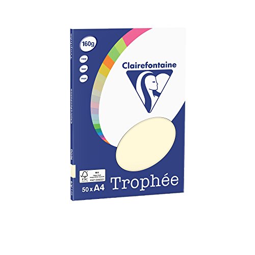 Clairefontaine 4154C Trophée Mini ReSMA de carta, 50 fogli, A4, 160 g, Avorio