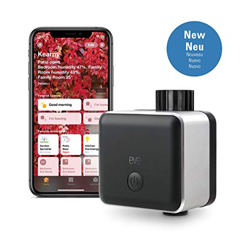 Eve Aqua - Regolatore dell'acqua intelligente per l'app Apple Home o Siri, irrigazione automatica con programmazioni, facile da usare, accesso remoto, senza bridge, Bluetooth, HomeKit