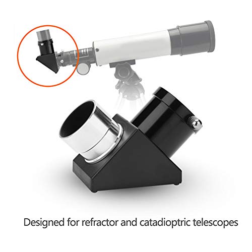 Junluck Robusto Adattatore Diagonale Diagonale a 90 Gradi, Specchio Diagonale dielettrico potenziato in Metallo e plastica, per Accessori per oculari Orientamenti visivi del telescopio