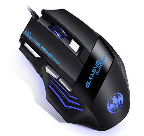 Mouse Gaming [7200 DPI] Ergonomico Mouse per giochi QueenDer Professionale DPI regolabili a 7 pulsanti Mouse per PC Notebook computer per Windows 2000/7/8/10/XP/Vista/Me