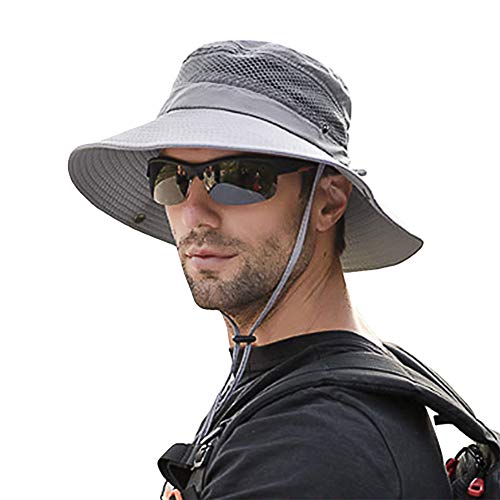 SIYWINA Cappello da Pescatore per Pesca UPF50+ Antivento Cappelli Uomo Estivo con Protezione UV