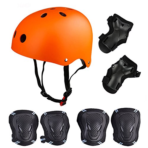 Set di protezione per Skateboard con casco Helmet--SymbolLife con 6 protezioni per gomito e ginocchia da polso per Skateboard/monopattino/BMX