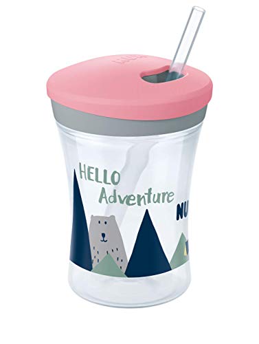 NUK 10255514 Hello Adventure Action Cup - Cannuccia morbida, a prova di perdite, per bambini dai 12 mesi, senza BPA, colore: Rosa