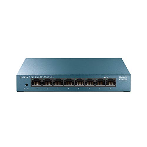 TP-Link LS108G - Switch Ethernet Gigabit a 8 porte 10/100/1000 Mbps, ideale per la condivisione di connessione e la rete per piccole aziende e uffici domestici
