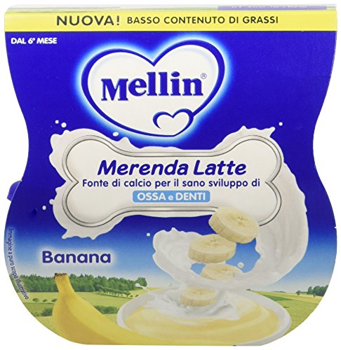 Mellin Merenda Latte e Banana - 12 Vasetti da 100 gr