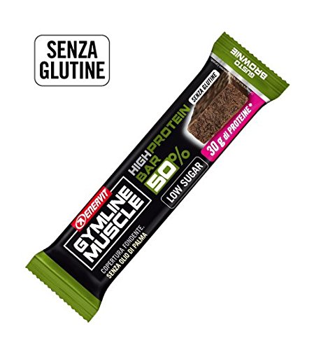 Enervit Protein Bar 50% box 25x60g.Gluten Free e Low Sugar, con 30 g di proteine gusto Brownie