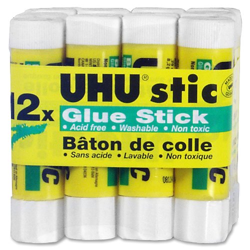 UHU Stic Permanent Clear Application Glue Stick, .29 oz, 12/Pack, Sold as 1 Package