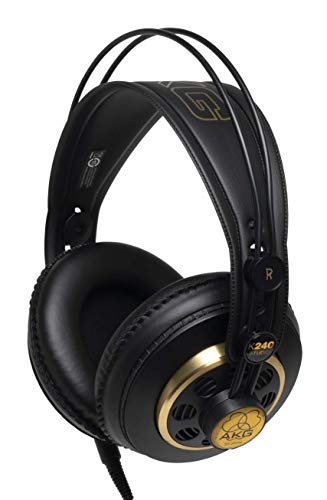 AKG K240 Studio Semi Open Cuffie Tradizionali, Nero/Oro