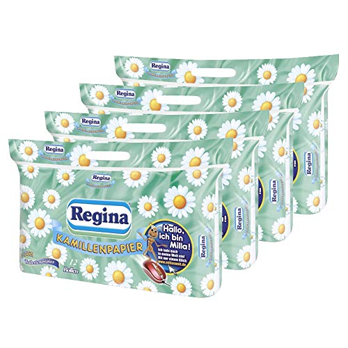 Regina Carta Igienica 48 Rotoli di Carta Igienica- Extra Resistente, Profumata Alla Camomilla