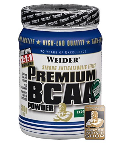 Weider Premium BCAA Powder Aminoacidi Ramificati, Sapore Exotic Punch - 500 Gr