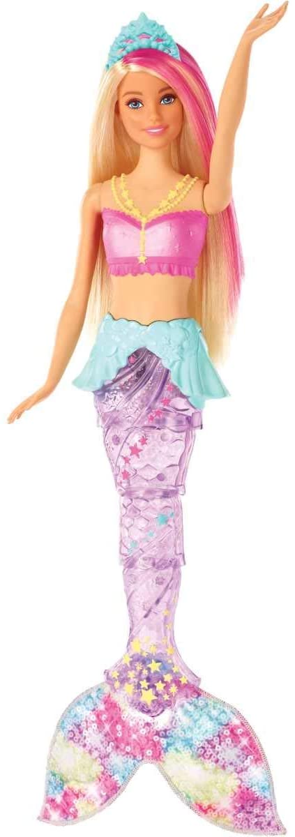 Barbie Dreamtopia Bambola Sirena, Bionda con Coda Che Si Muove e Luci, Giocattolo per Bambini 3 + Anni, Multicolore, GFL82
