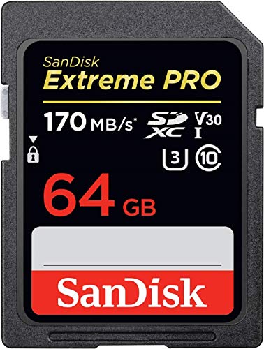 Sandisk Extreme Pro Scheda di Memoria da 64 Gb, Velocità di Lettura Fino a 170 MB/S, Classe 10, U3, V30