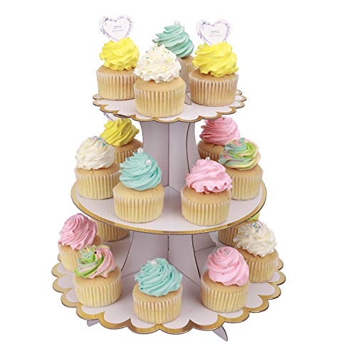 Cupcake Stand Cartone 3 Tier Alzata per Torta Supporto per Cupcake per Baby Shower Genere Reveal Festa Bambini Festa di Compleanno
