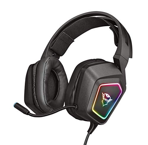 Trust GXT 450 Blizz Cuffie Gaming, Over-Ear con Illuminazione RGB e Suono Surround 7.1, Nero