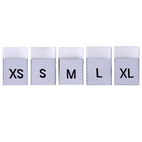 SUPVOX 500 Pezzi Etichette Taglia Abbigliamento Cucire in Xs S M L Xl Etichette Multi Dimensioni Panno Tag Ogni Dimensione 100 Pezzi per Camicie Artigianali Fatte a Mano Bianco