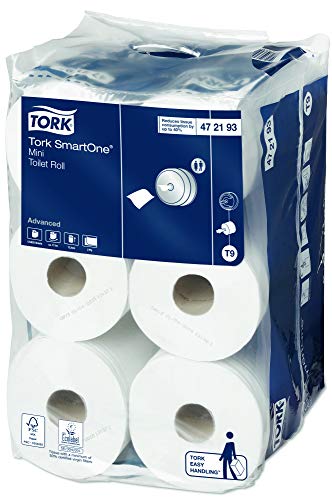 Tork AAT301 Smart One mini rotolo di carta igienica, a 2 veli, bianca (confezione da 12)