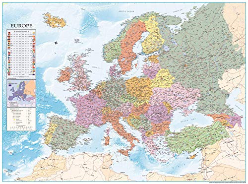 Close Up Poster Mappa dell'Europa XXL - con Bandiere (135cm x 100cm)