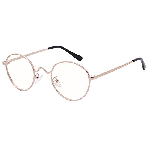 Cyxus filtro luce blu occhiali moda occhiali dormire meglio [trasparente lente] Anti affaticamento degli occhi (Oro Telaio)…