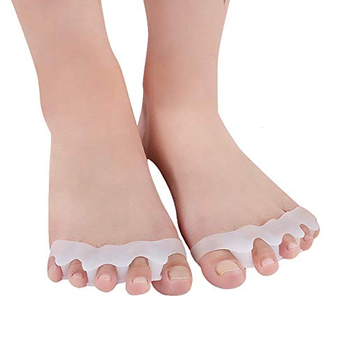 Separatore Dita Piede, Correttore Protezione Toe Separatori, Correttore Separatore in Morbido, Raddrizza Pollice Piede, Toe Separatore, Raddrizza dita - 1 Paia (white)