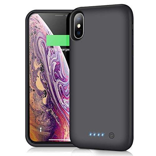 iPosible Cover Batteria per iPhone X/XS/10, 6500mAh Cover Ricaricabile Custodia Batteria Cover Caricabatteria Battery Case per iPhone X/XS/10 [5.8''] Cover Power Bank Backup Charger Case