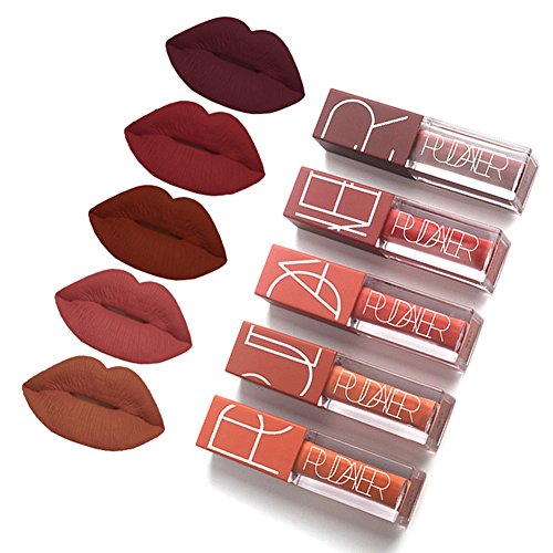 5 Colori/Set Lucidalabbra, Rossetti liquidi mat, lungo impermeabile duratura Matte Lip Gloss liquid lipstick (5 pcs)