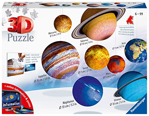 Ravensburger-Il Sistema planetario 3D Puzzleball, Multicolore, 8 pianeti, 11668