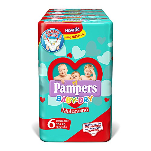 Pampers Baby Dry Mutandino XL, 64 Pannolini, Taglia 6 (15+ Kg)