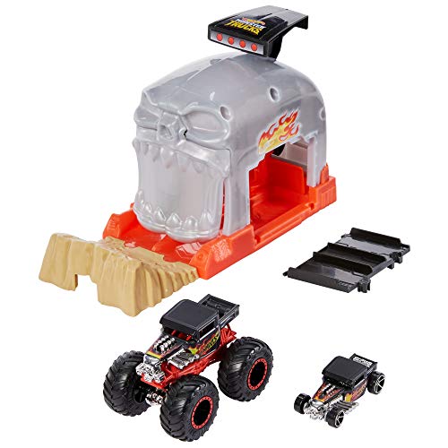 Hot Wheels - Garage Lanciatore Bone Shaker con Veicolo Monster Truck e Macchinina Hot Wheels, 4+ Anni, GKY02
